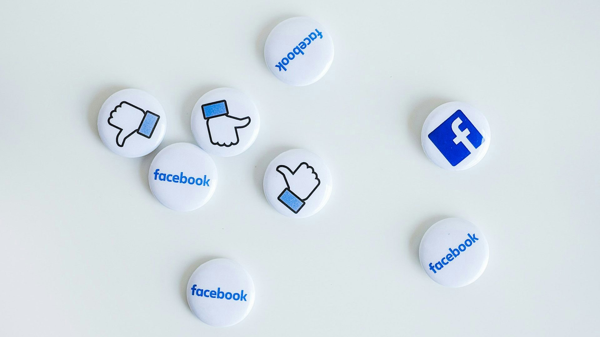 Facebook Buttons on White Background